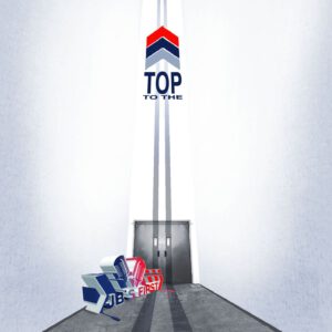 JB`S FIRST album cover of their second albnum To The TOP. Design by Moritz Höllmüller; former bass player at JB`S FIRST.